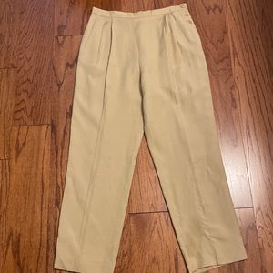 Weathervane High Waste lined linen tan pants - Size 12P
